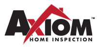 Red and black Axiom Home Inpsection logo